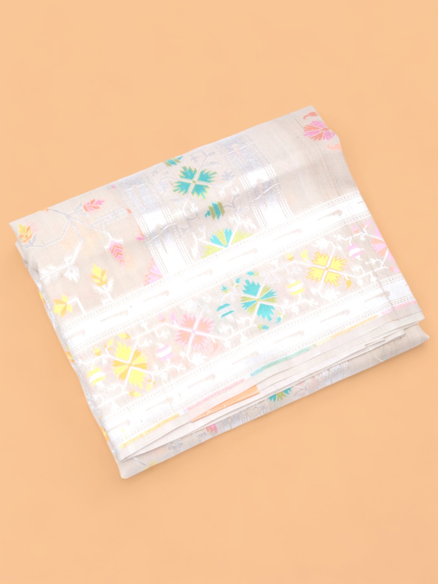 Banarasi Tussar Georgette Jaal Cream Saree