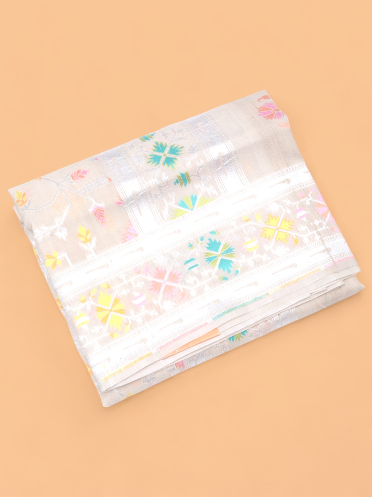 Banarasi Tussar Georgette Jaal Cream Saree