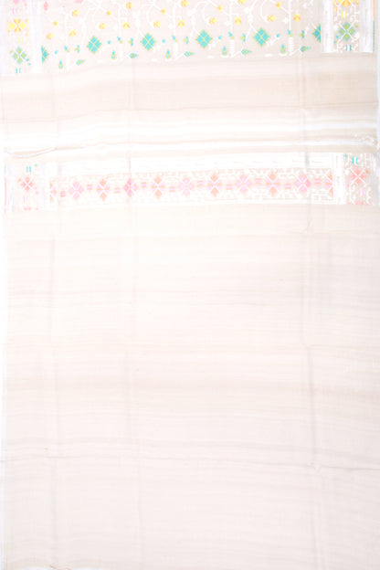 Banarasi Tussar Georgette Jaal Cream Saree