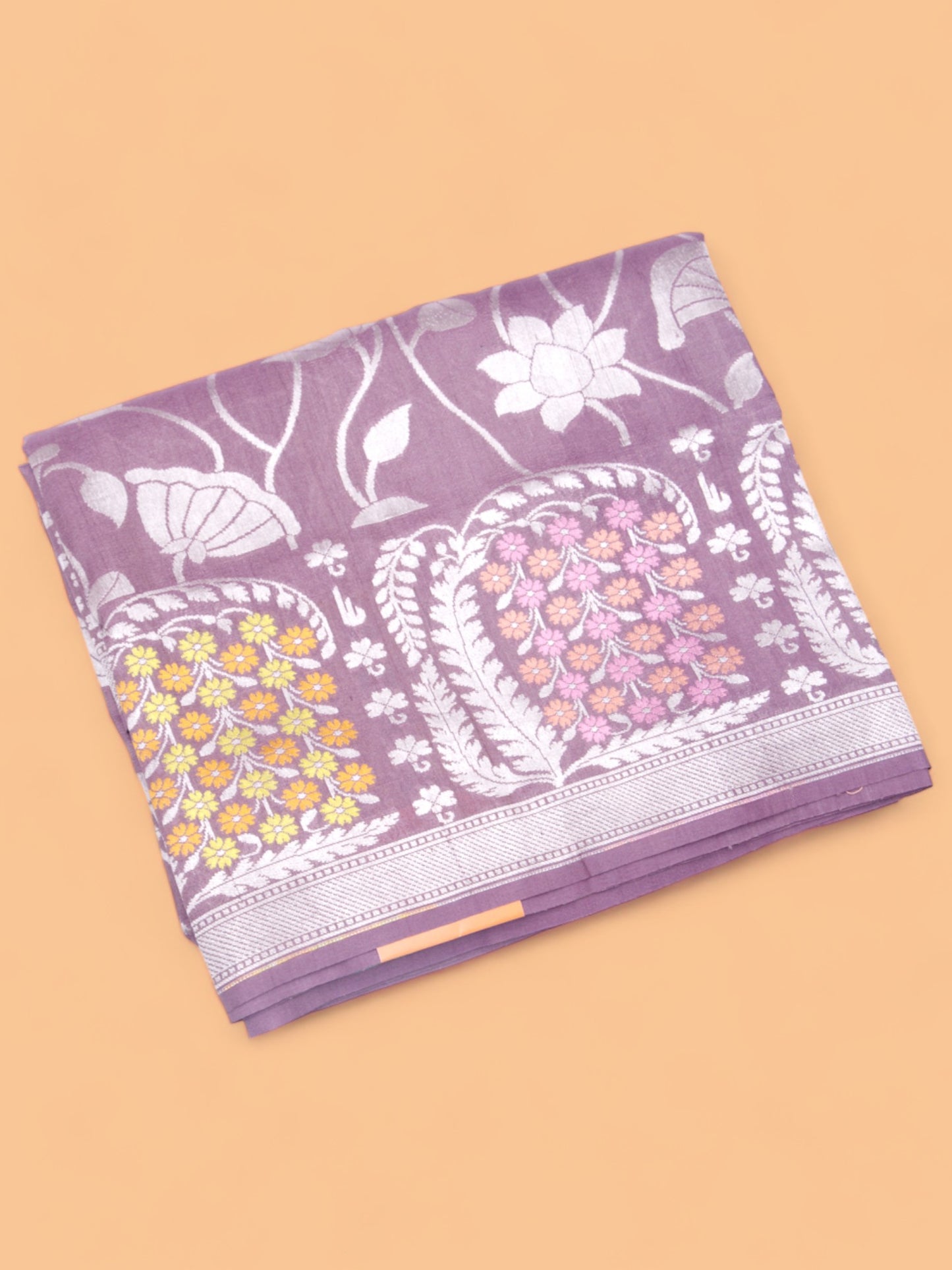 Banarasi Tussar Georgette Jaal Lavender Saree