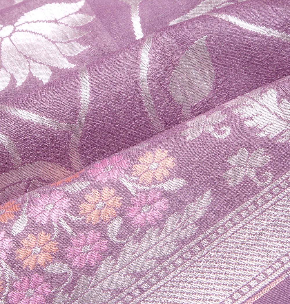 Banarasi Tussar Georgette Jaal Lavender Saree