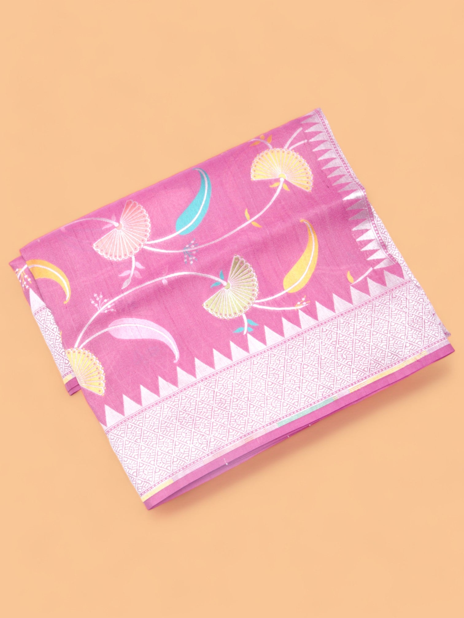 Banarasi Tussar Georgette Jaal Pink Saree