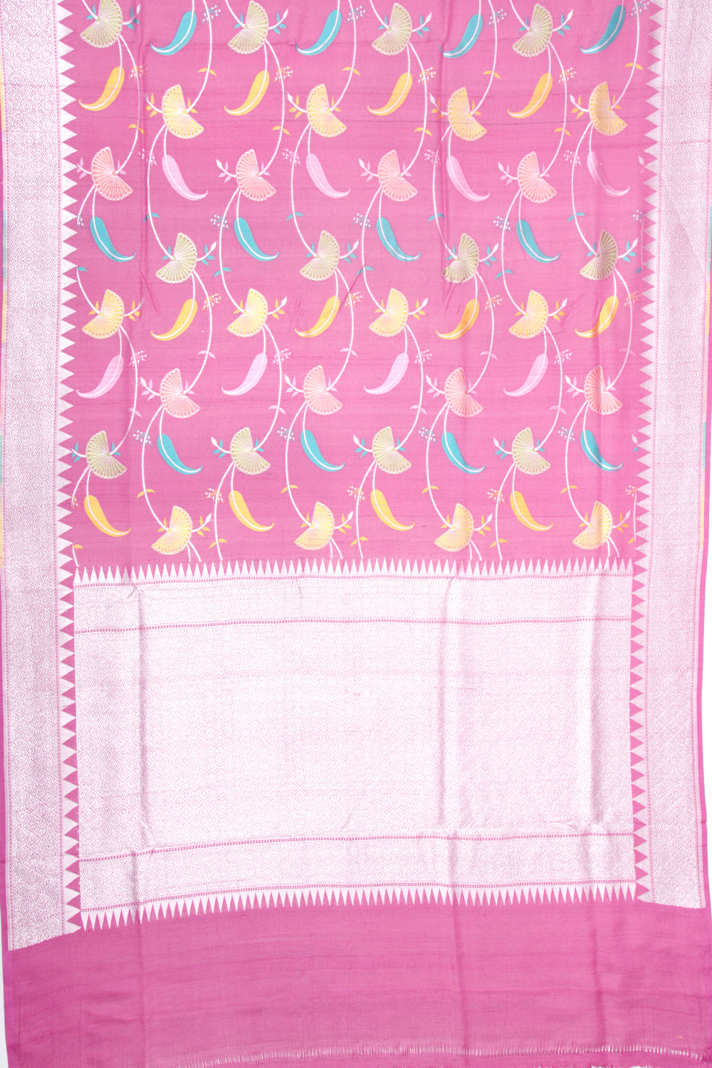 Banarasi Tussar Georgette Jaal Pink Saree