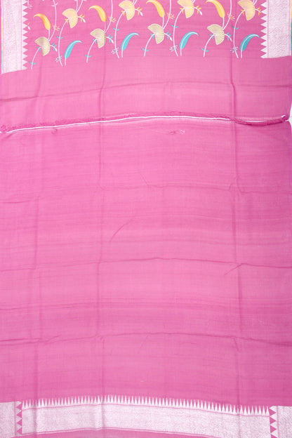 Banarasi Tussar Georgette Jaal Pink Saree