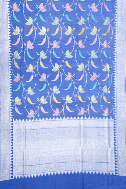 Banarasi Tussar Georgette Brocade Blue Saree