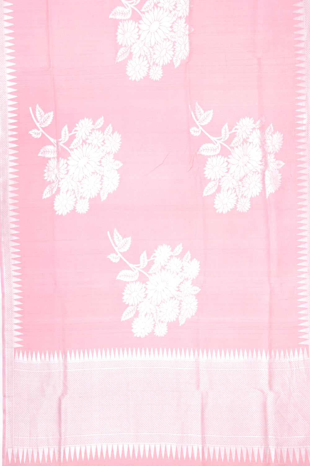 Banarasi Tussar Georgette Floral Printed Peach Saree