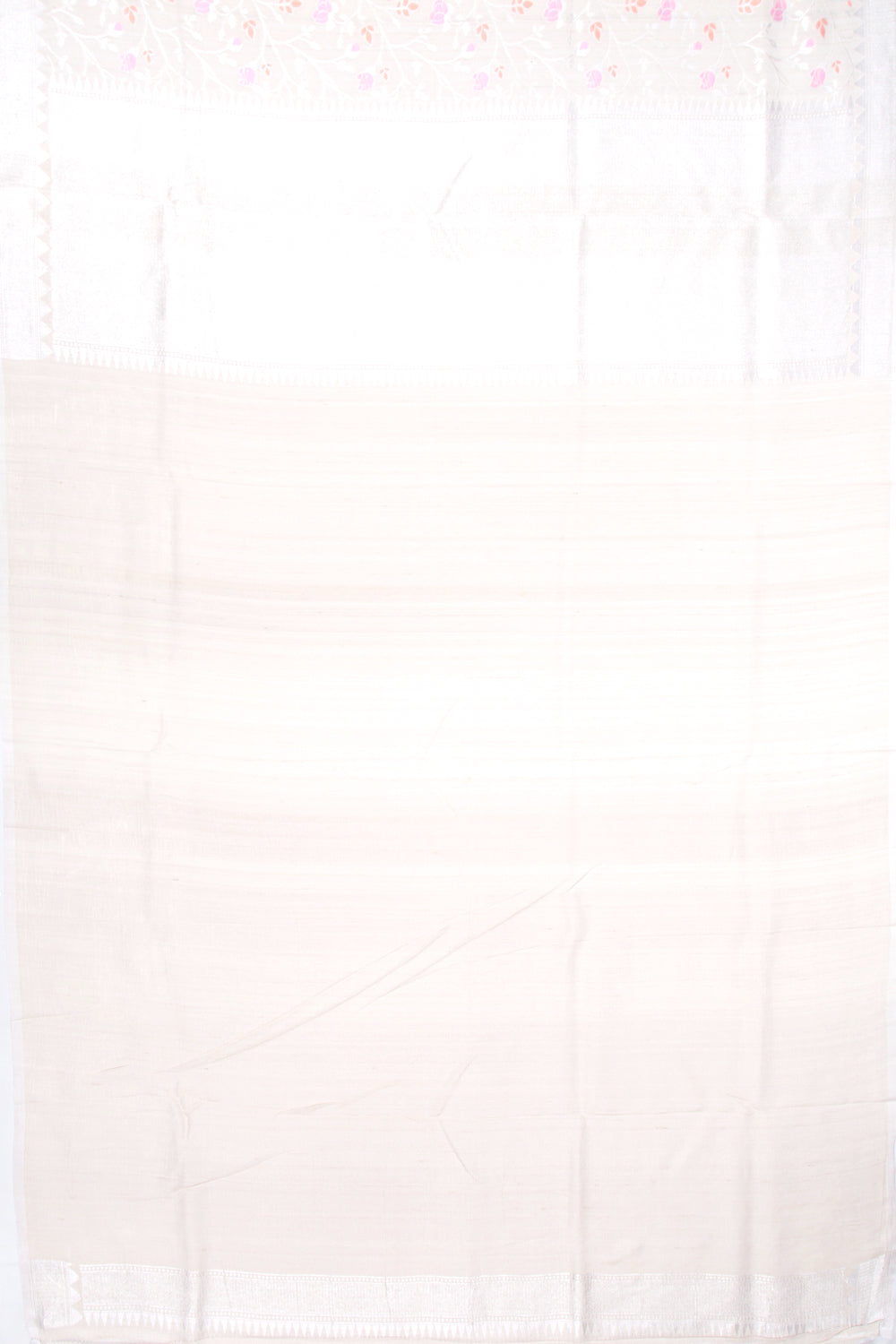 Banarasi Tussar Georgette Brocade Cream Saree