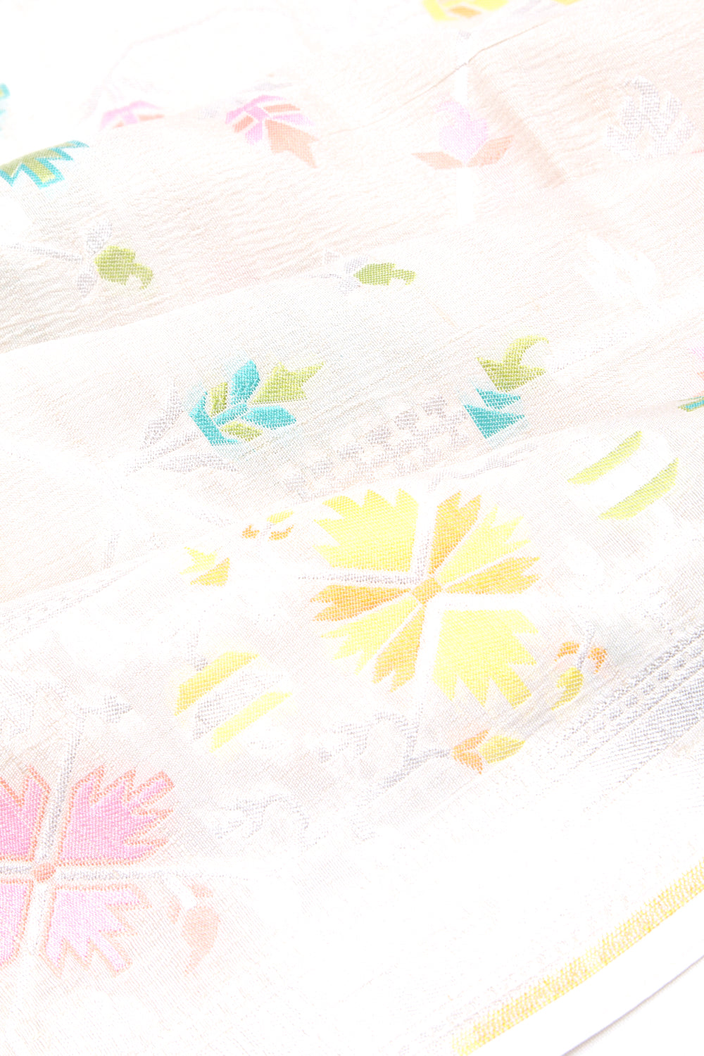 Banarasi Tussar Georgette Jaal Cream Saree