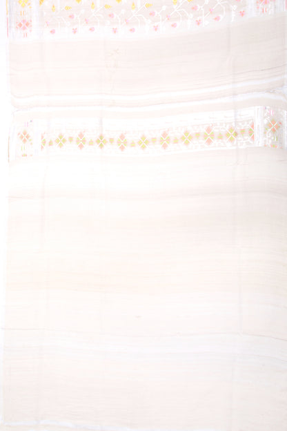 Banarasi Tussar Georgette Jaal Cream Saree