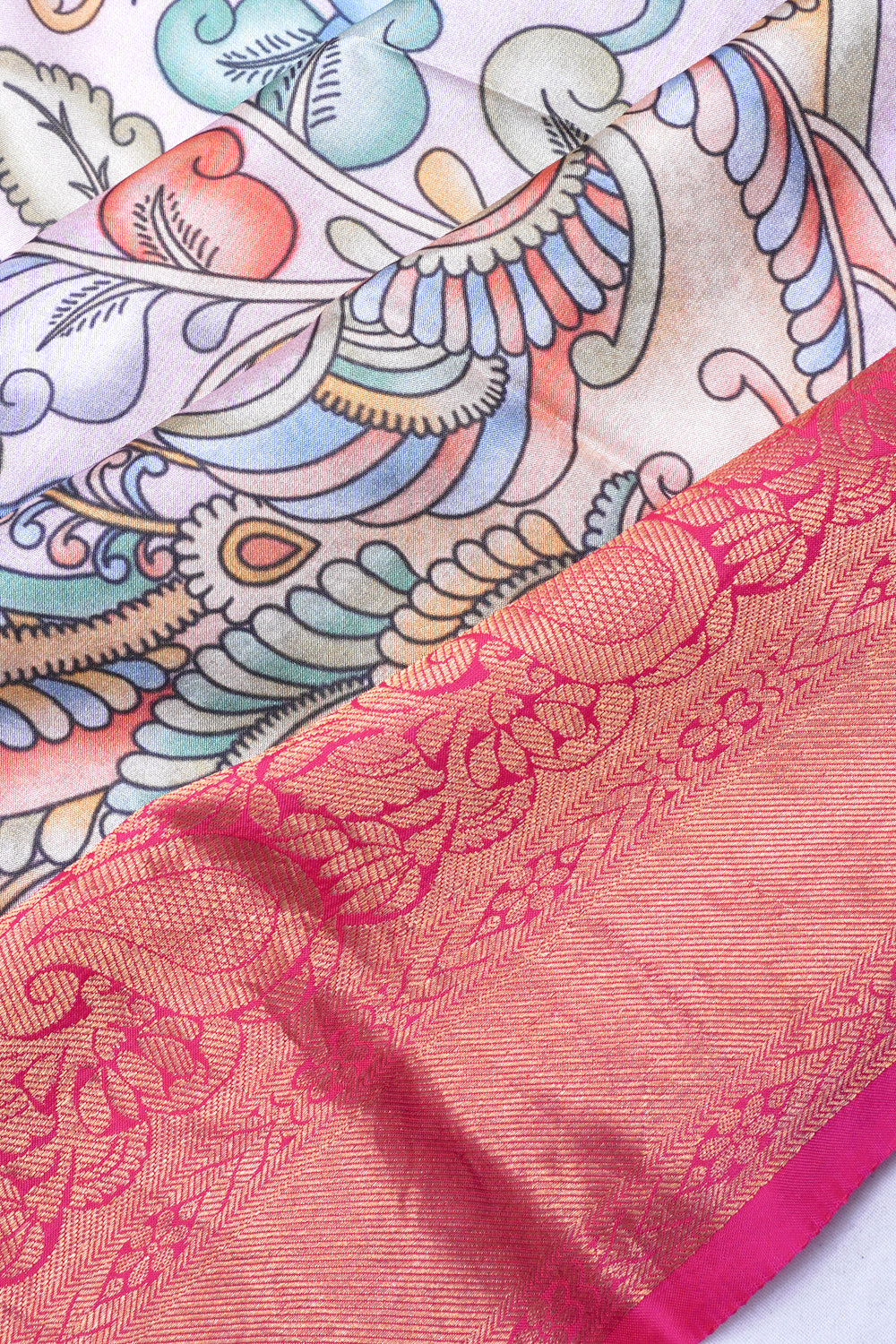 Soft Silk Floral Printed Baby Pink Saree
