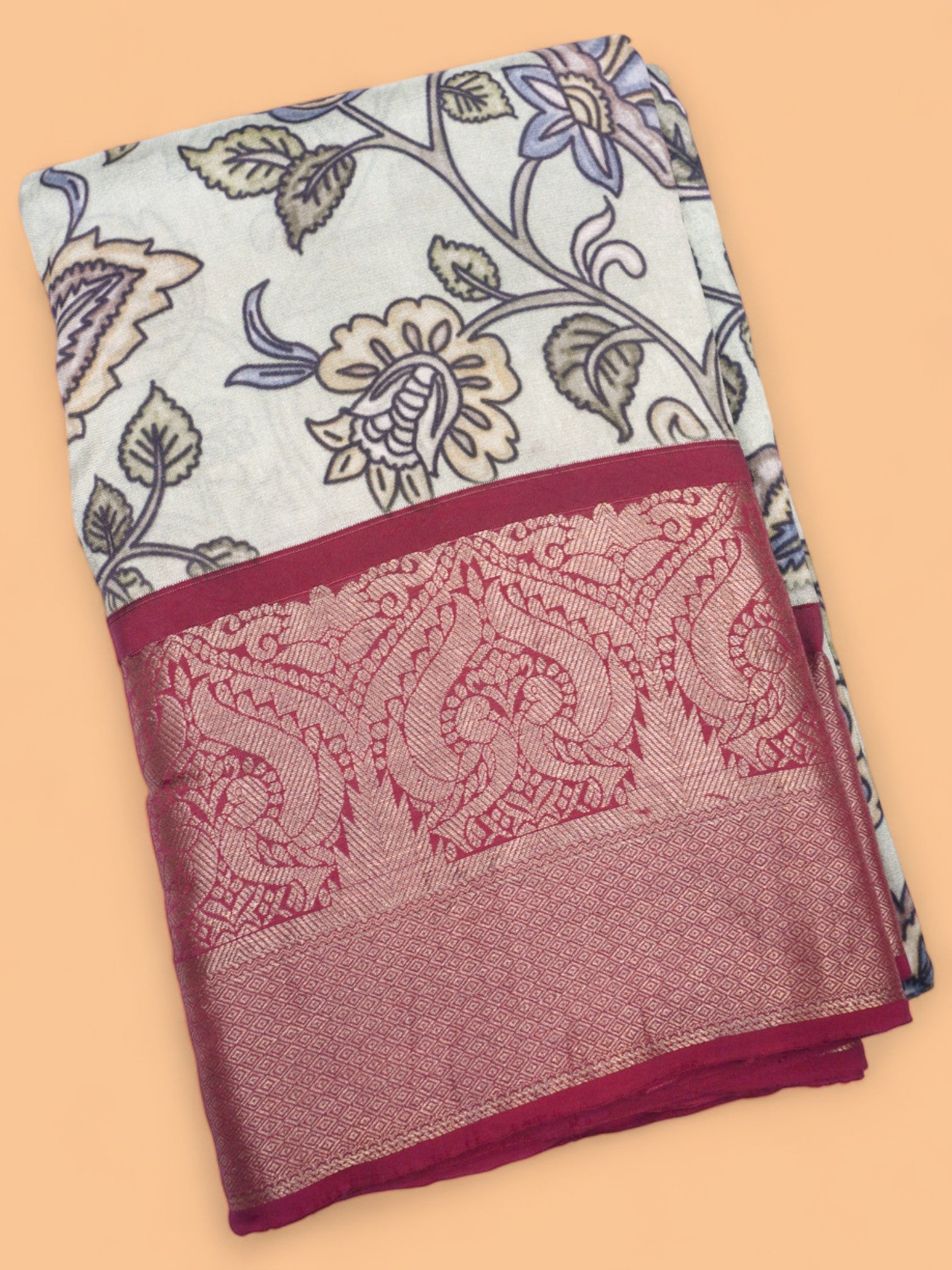 Soft Silk Floral Printed Pastel Green Saree