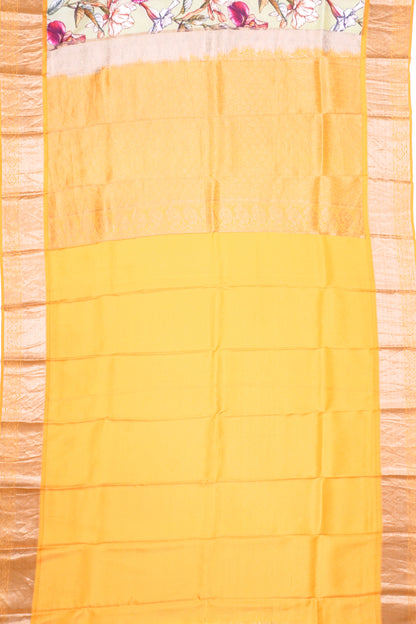 Soft Silk loral Printed Pastel Green Saree