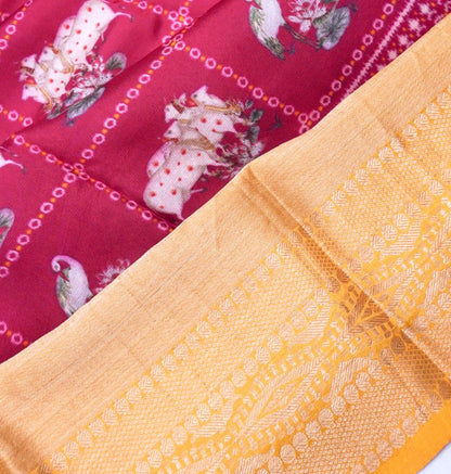 Soft Silk Pichwai Printed Prle Saree