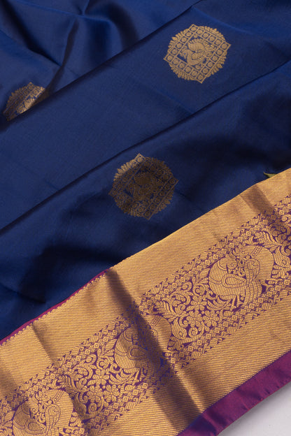 Soft Silk Butta Violet Saree With Cut Work