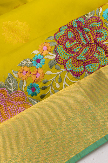 Organza Butta Green Saree With Cut Work