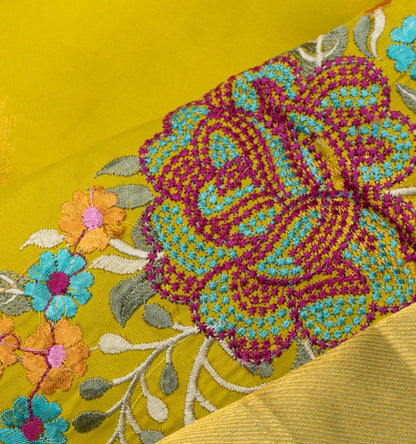 Organza Butta Green Saree With Cut Work