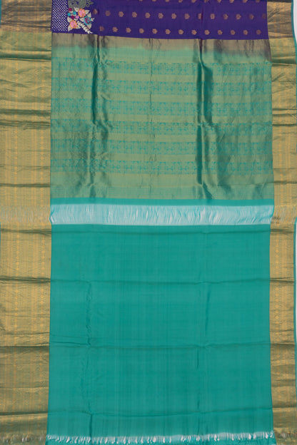 Soft Silk Butta Dark Blue Saree With Cut Work