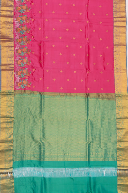 Soft Silk Butta Pink Saree With Cut Work
