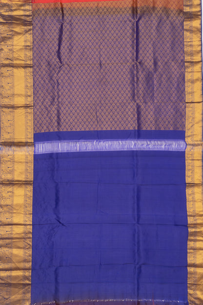 Soft Silk Butta Orange Saree With Cut Work