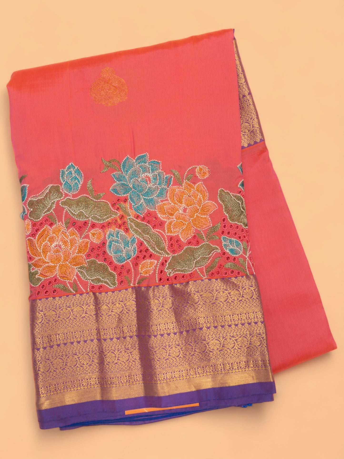 Soft Silk Butta Pink Saree With Cut Work