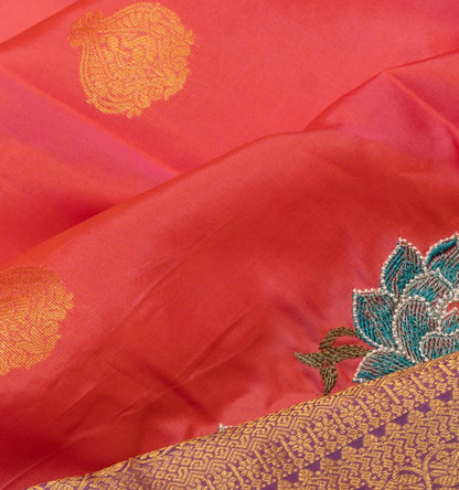 Soft Silk Butta Pink Saree With Cut Work