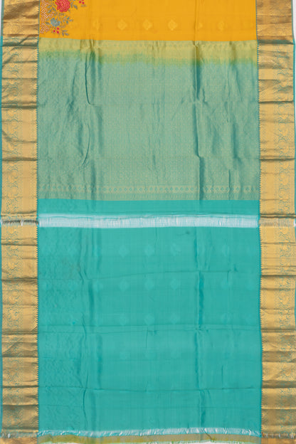 Soft Silk Butta Mustard Yellow Saree With Cut Work