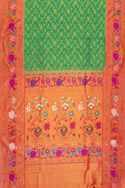 Muniya Silk Jaal Green Saree
