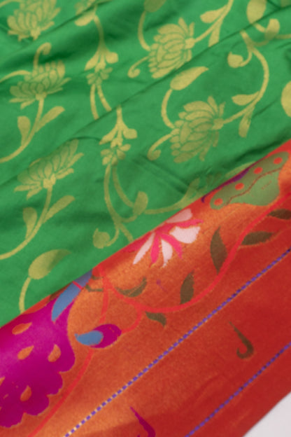 Muniya Silk Jaal Green Saree