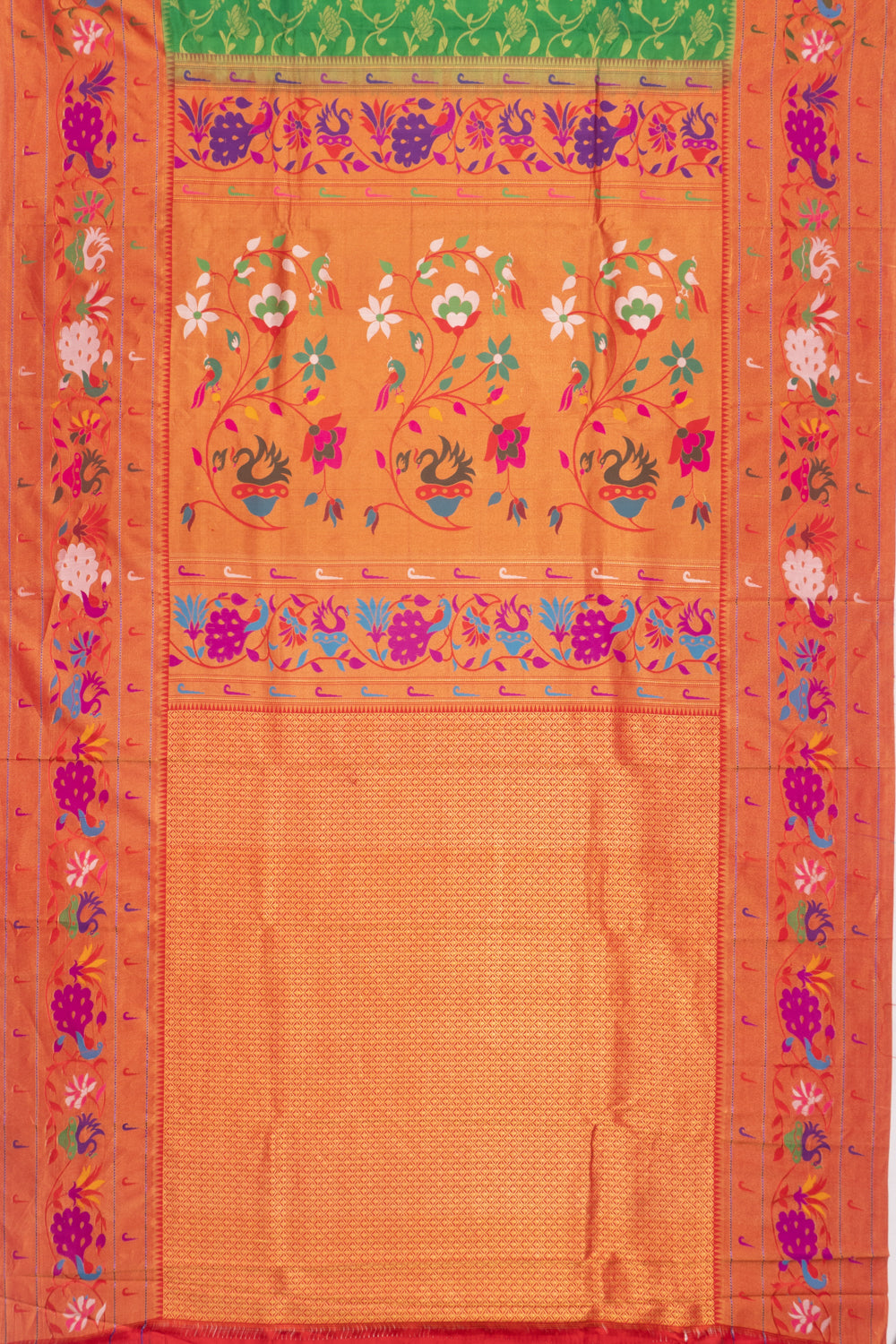 Muniya Silk Jaal Green Saree