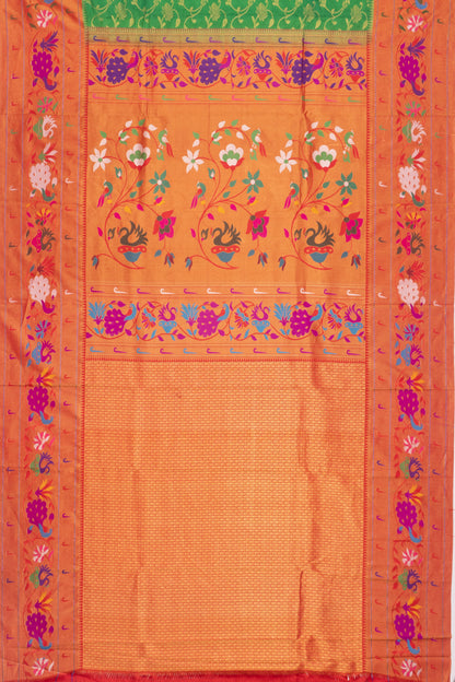 Muniya Silk Jaal Green Saree