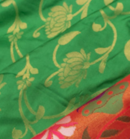 Muniya Silk Jaal Green Saree