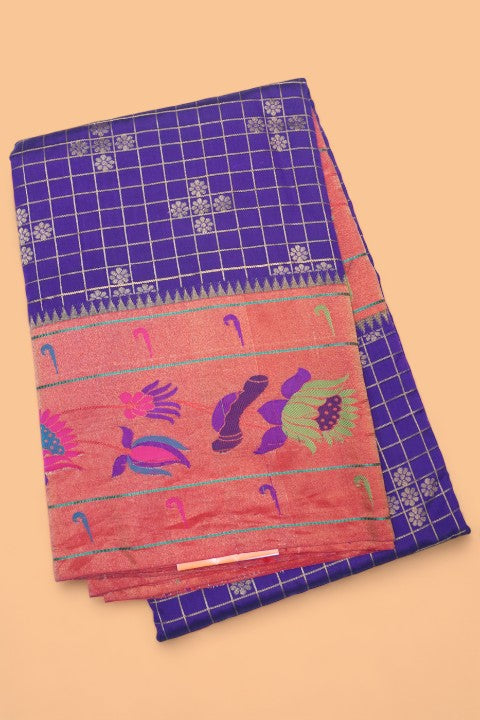 Muniya Silk Butta Violet Saree