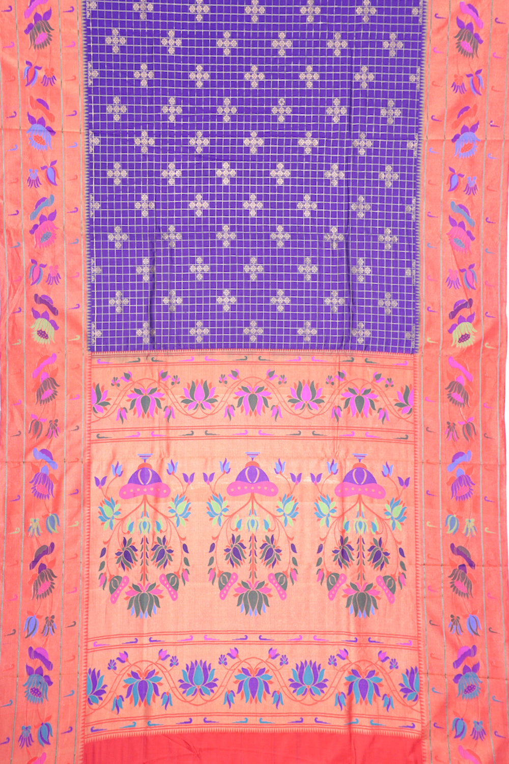 Muniya Silk Butta Violet Saree