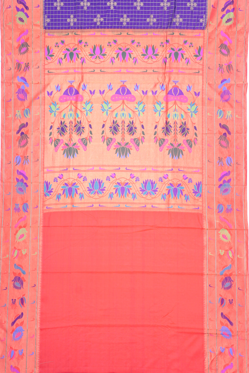 Muniya Silk Butta Violet Saree