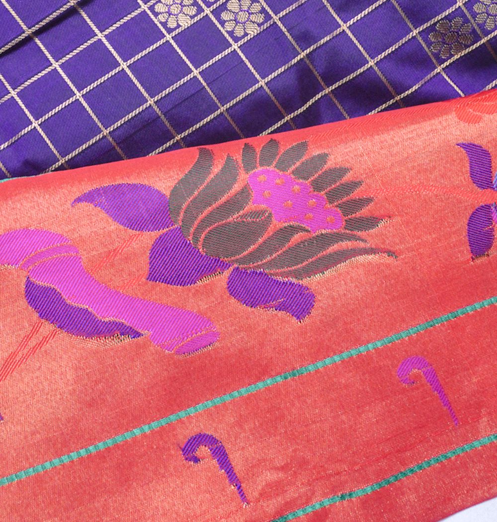 Muniya Silk Butta Violet Saree