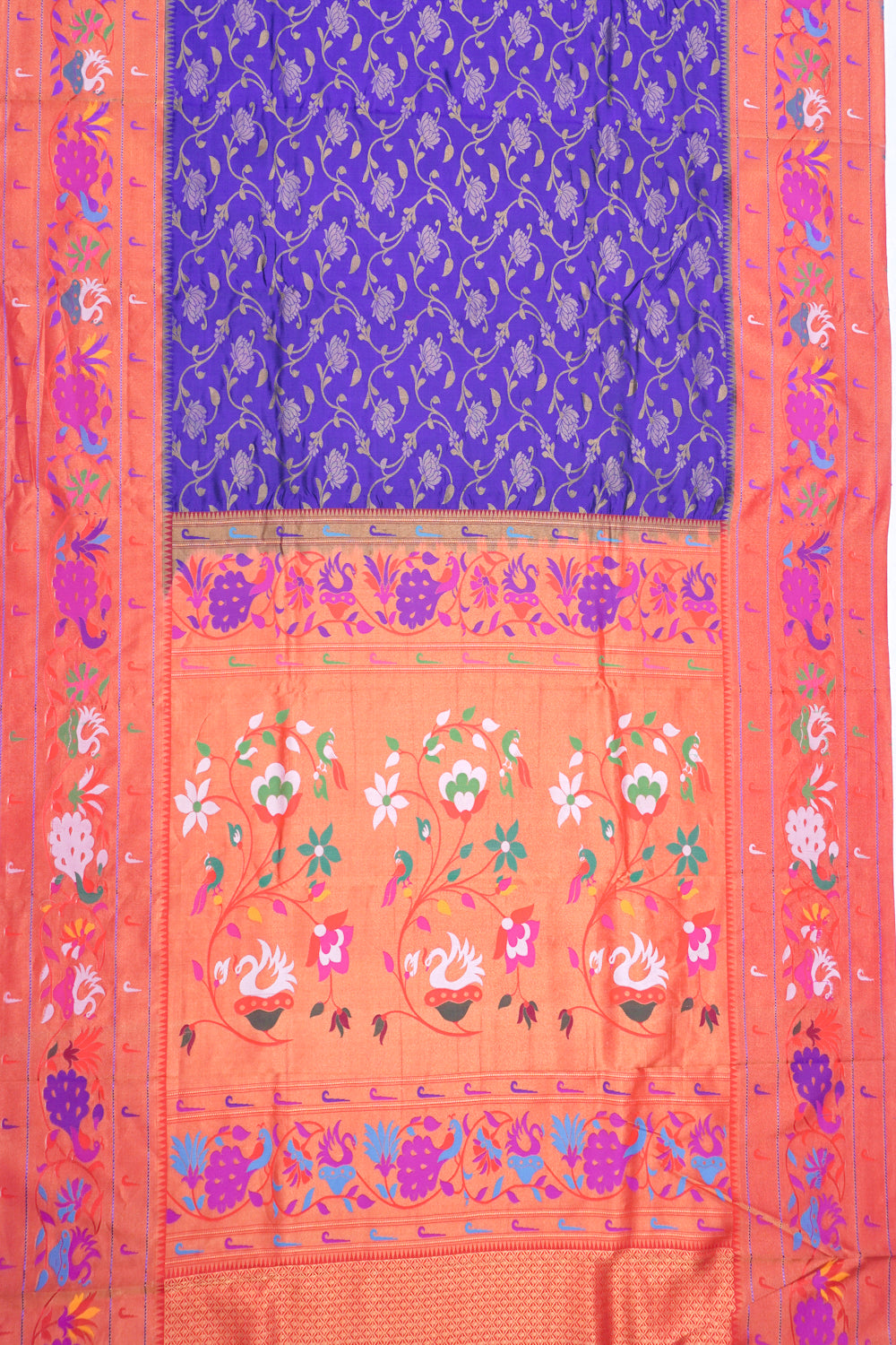 Muniya Silk Jaal Dark Blue Saree