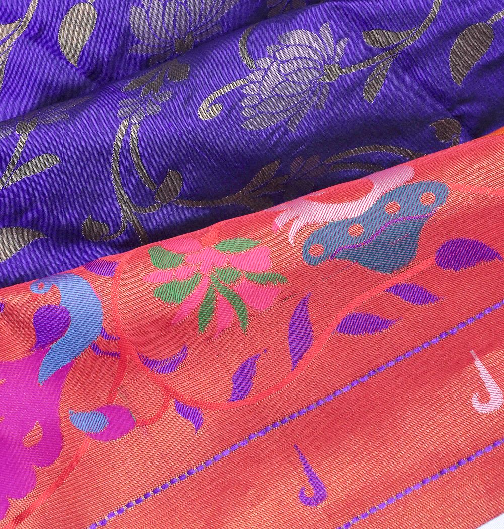 Muniya Silk Jaal Dark Blue Saree