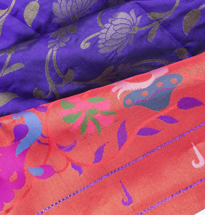 Muniya Silk Jaal Dark Blue Saree