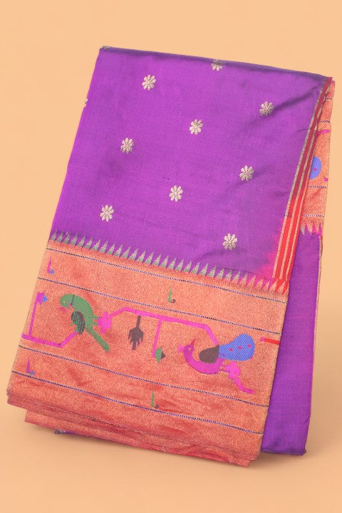 Muniya Silk Butta Purple Saree