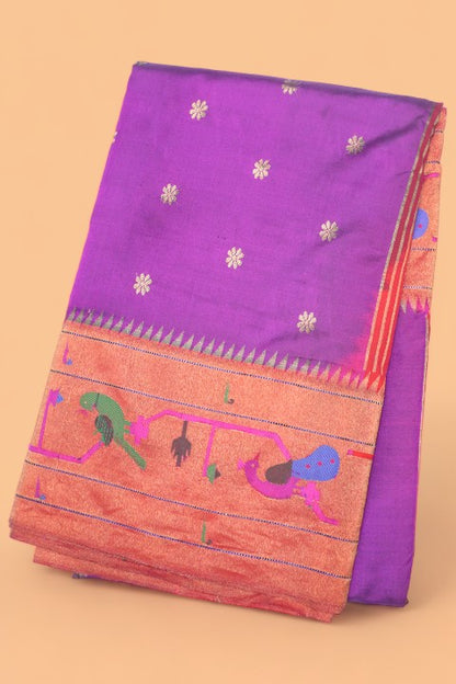 Muniya Silk Butta Purple Saree