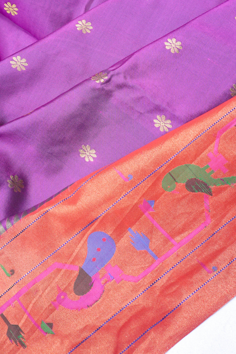 Muniya Silk Butta Purple Saree