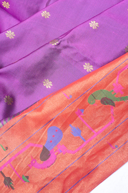 Muniya Silk Butta Purple Saree