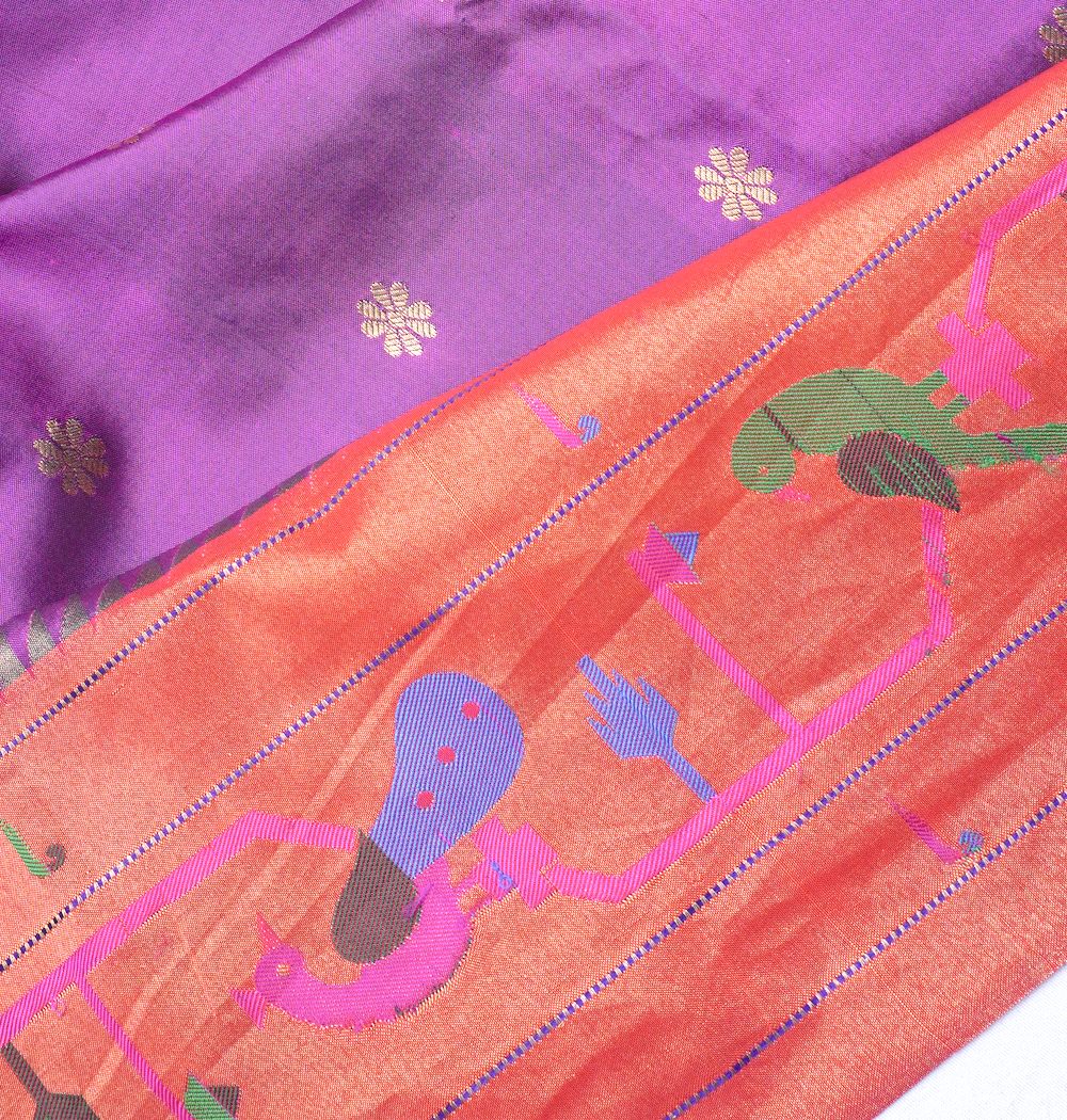 Muniya Silk Butta Purple Saree