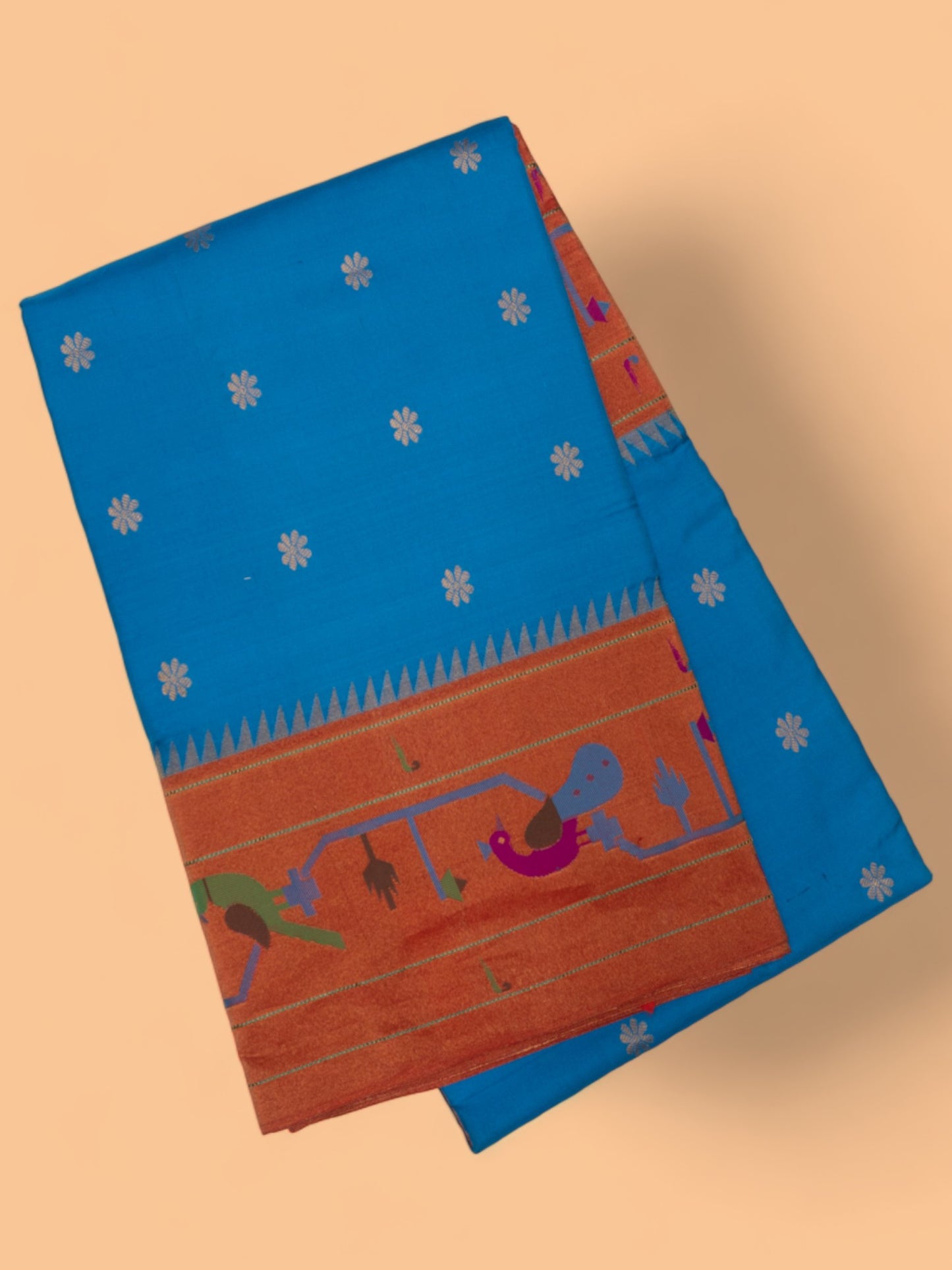 Muniya Silk Butta Sky Blue Saree