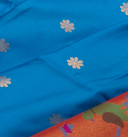 Muniya Silk Butta Sky Blue Saree