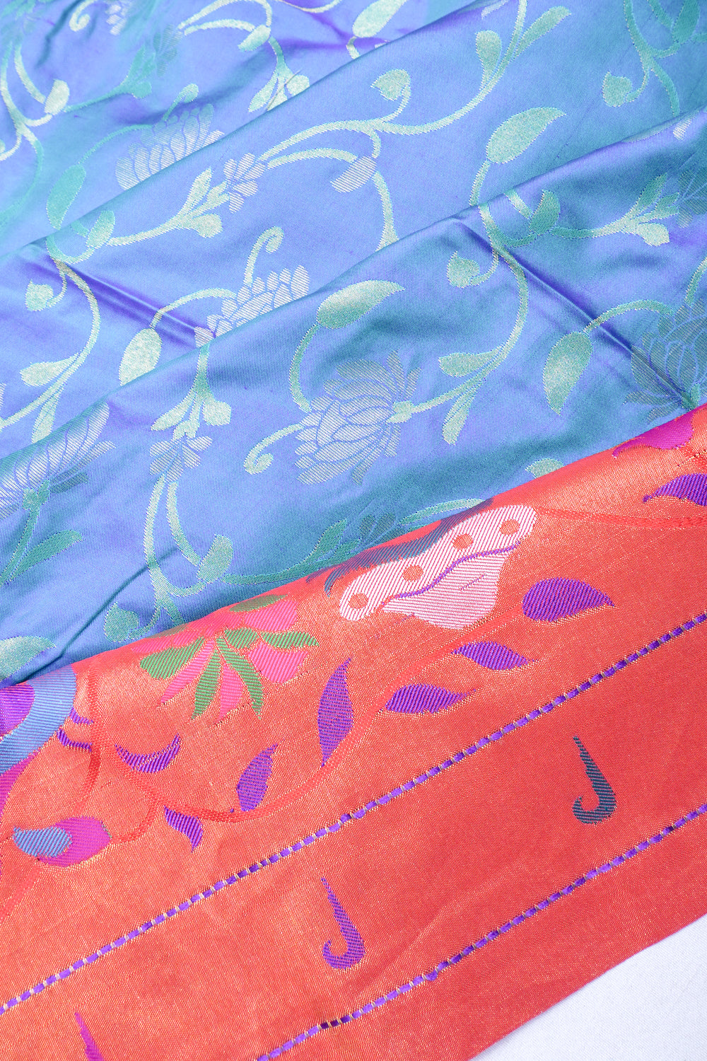 Muniya Silk Jaal Teal Blue Saree