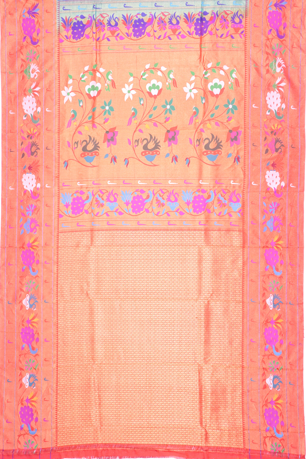 Muniya Silk Jaal Teal Blue Saree