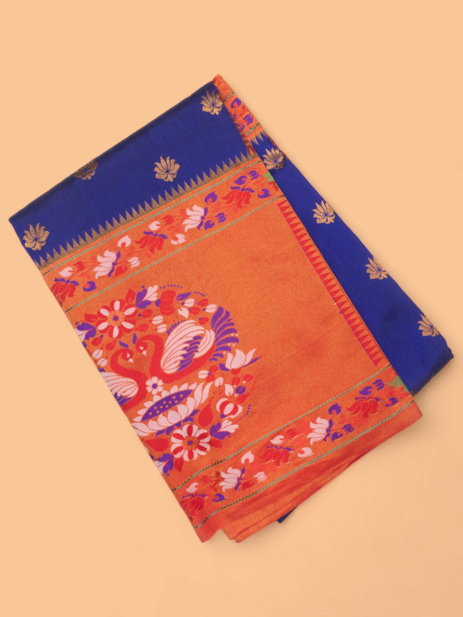 Muniya Silk Butta Dark Blue Saree