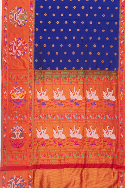 Muniya Silk Butta Dark Blue Saree
