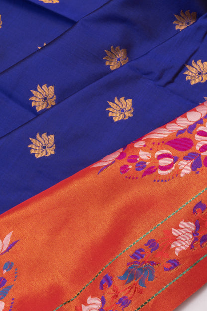 Muniya Silk Butta Dark Blue Saree